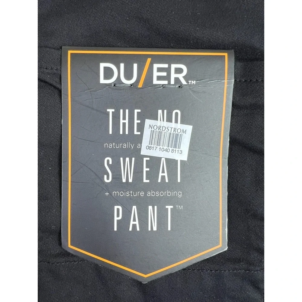 DU/ER Pants Mens 34x29 Black No Sweat Jogger N2X Slim Fit Stretch Casual NEW